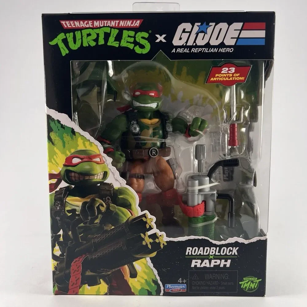 TMNT x GI Joe Roadblock x Raphael Action Figure Playmates New